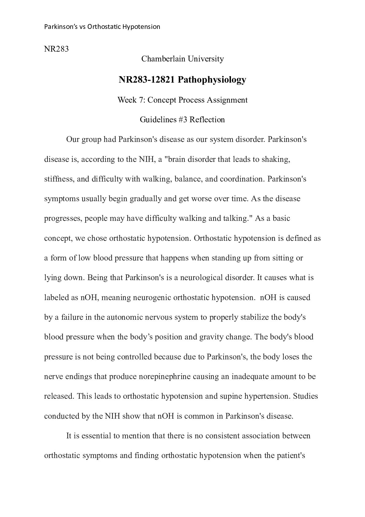 Preview image of Week 7  Concept Process Assignment Guidelines  3 Reflection .docx  NR283  Chamberlain Univ document